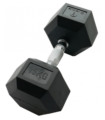 Pilt Kuusnurkne hantel 15 kg - Dumbbell