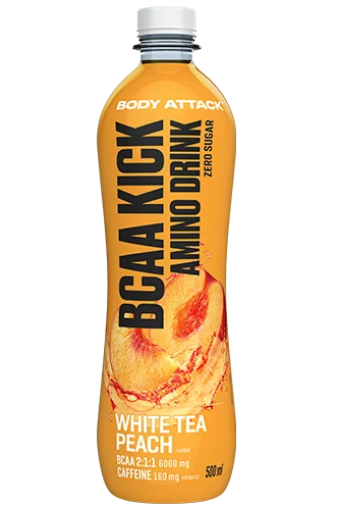 Pilt BCAA KICK Valge Tee Virsik - 500 ml Body Attackilt