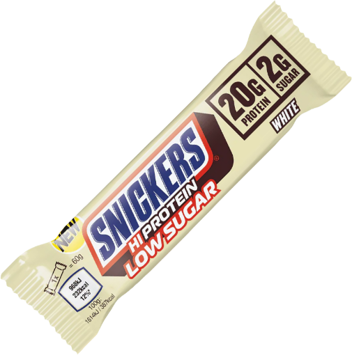 Pilt Snickers White Low Sugar High Protein Batoon 57g - Valge Šokolaad