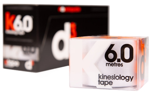 Pilt K6.0 Kinesioloogiateip Valge 5 cm x 6 m - d3Tape