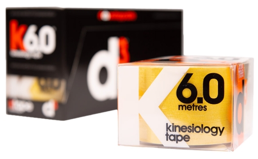 Pilt K6.0 Kinesioloogiateip Kollane 5 cm x 6 m - d3Tape